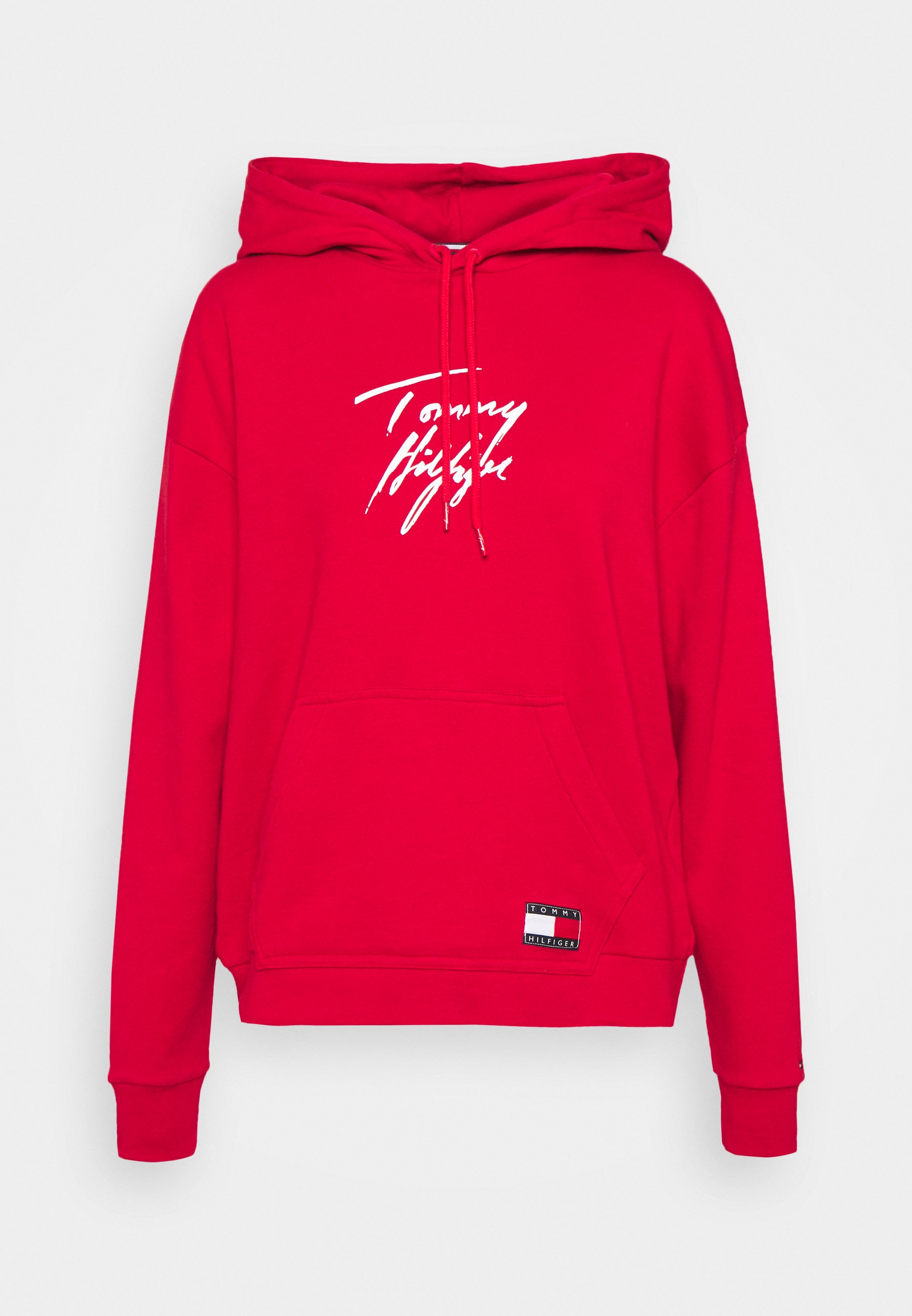 TOMMY HILFIGER HOODY MENS PRIMARY RED HOODED SWEATSHIRT